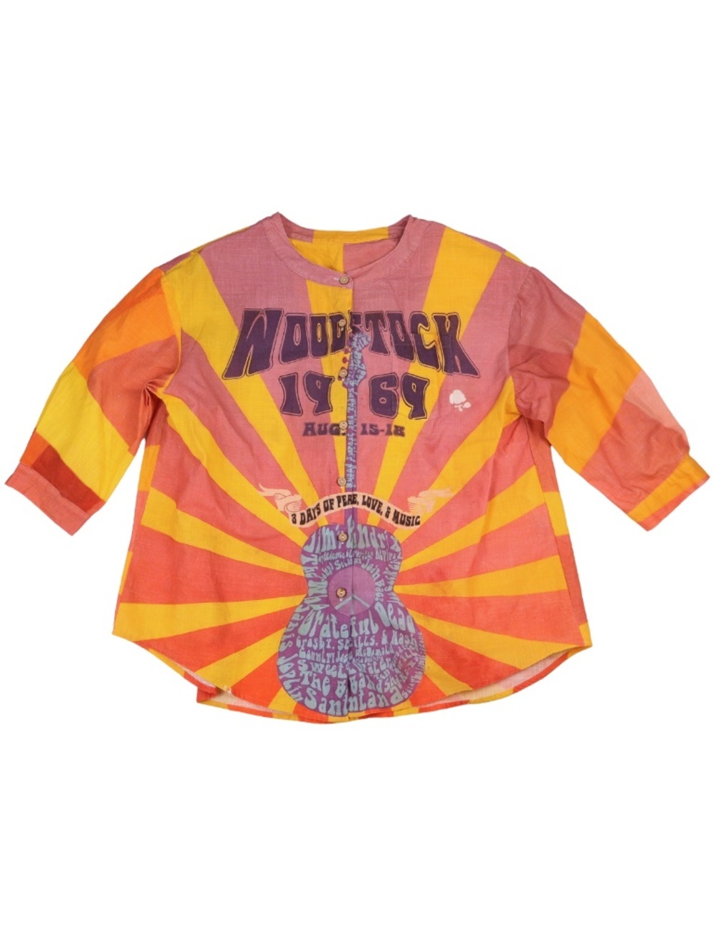 Woodstock 1969 Psychedelic Festival Graphic Top Small